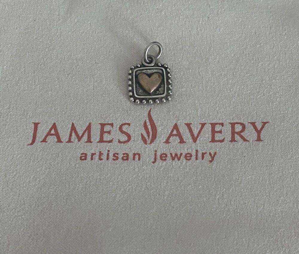 James Avery Retired Radiant Beaded Heart Charm